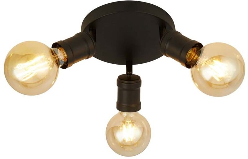 Searchlight - Dance 3-flammige runde Deckenleuchte, Sandschwarz