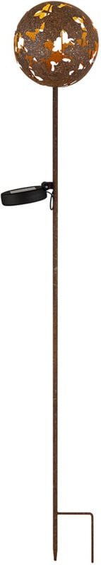 Led Solarlampe Erdspieß Gartendeko Ahornblätter Terrassenlampe Steckleuchte, rostfarben, warmweiß, DxH 12 x 91,5 cm