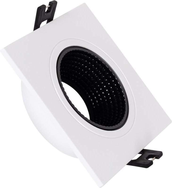 Efectoled - Downlight-Ring Quadratisch Schwenkbar für LED-Glühbirne GU10 / GU5.3 Schnitt Ø80 mm Weiß / Schwarz
