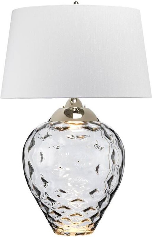 Tischleuchte Tischlampe Beistelllampe led Nickel Glas klar Stahl h 78,7 cm