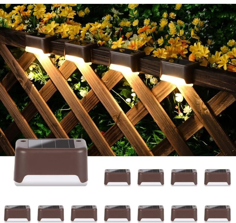 Solarbetriebene LED-Außenleuchten für Treppen, Stufen, Zäune, Gärten, Terrassen, Dachrinnen, Wege und zur Dekoration, wa...