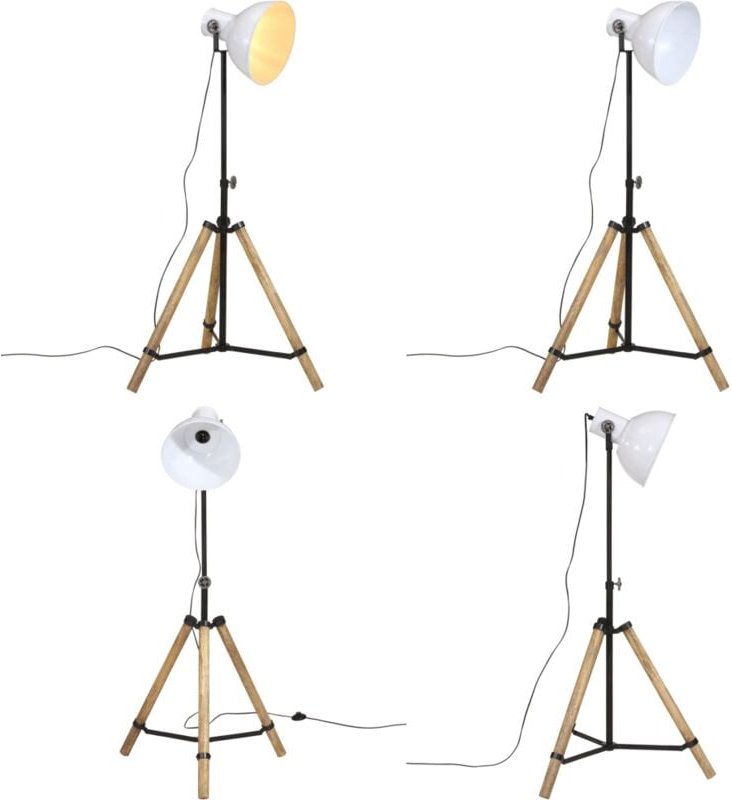Stehleuchte 25 w Weiß 75x75x90-150 cm E27 - Industrielampen - Stehlampe - Wohnraumleuchte - Esszimmerleuchten - Büroleuc...