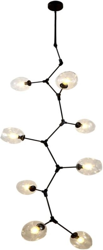 Chemistry schwarz vertikal – moderne schwarze vertikale Hängelampe mit 8 Leuchten