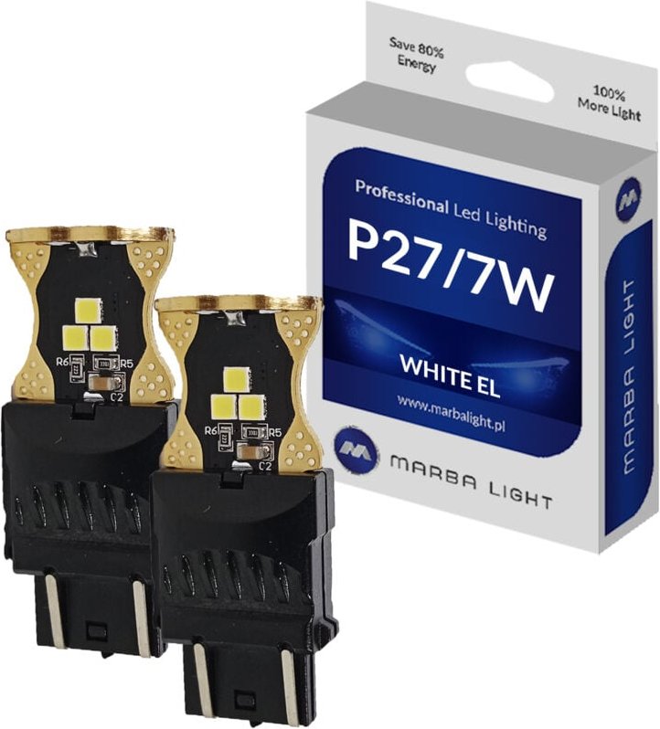 P27/7W LED-Lampen 9 LED 9-24V MLEC Weiß 6000k