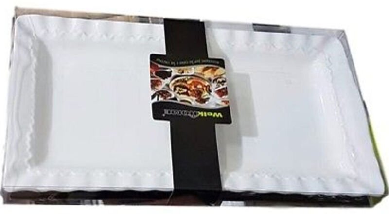 Trade Shop Traesio - Trade Shop - vassoio in ceramica bianco piatto da portunitäten dim 31,5X17,5CM bar -