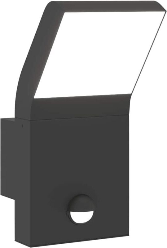 Vidaxl - LED-Außenwandleuchte mit Sensor Schwarz Aludruckguss