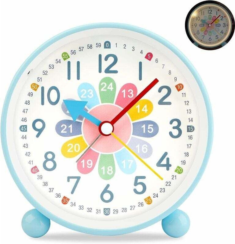 Réveil Enfant Garçon Fille,Reveil Enfant Analogique,Silencieux sans tic-tac Réveil,Petit Réveil à Quartz De Voyage Léger...