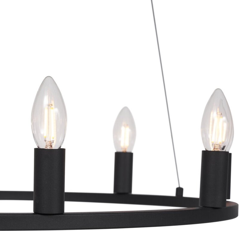 Industrielle Hängelampe schwarz 9-flammig - Knight