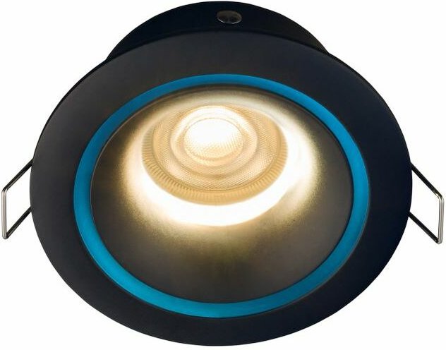 Schwarzer Einbauspot farbige Ringe Ø8,5cm TELERI