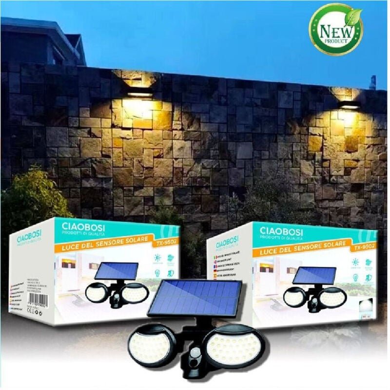Thumbnail - Trade Shop Traesio - Trade Shop - solar 10 w applique mit sensor movement led IP67 TX-9502 -