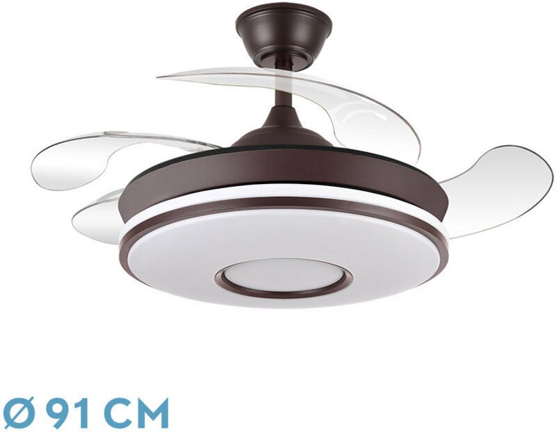 "Dani Mini" DC-Deckenventilator, dimmbar mit Fernbedienung (59W 3CCT 6980lm), braun