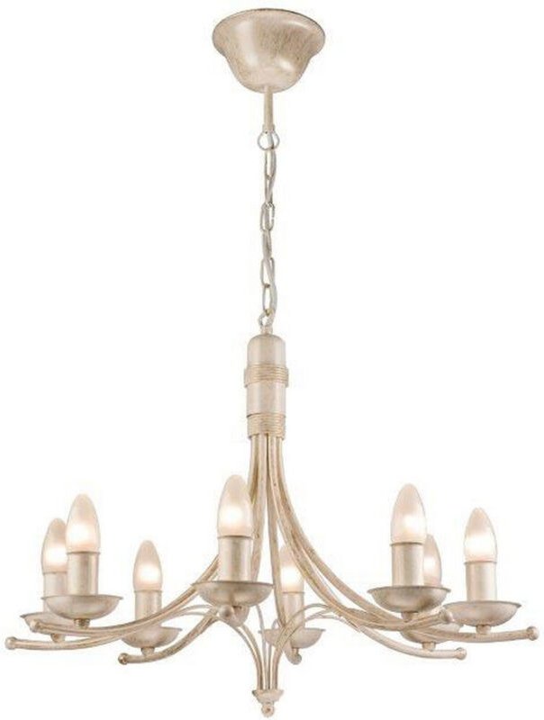 Lamkur Luca Traditional Kronleuchter Weiß, 8x E14