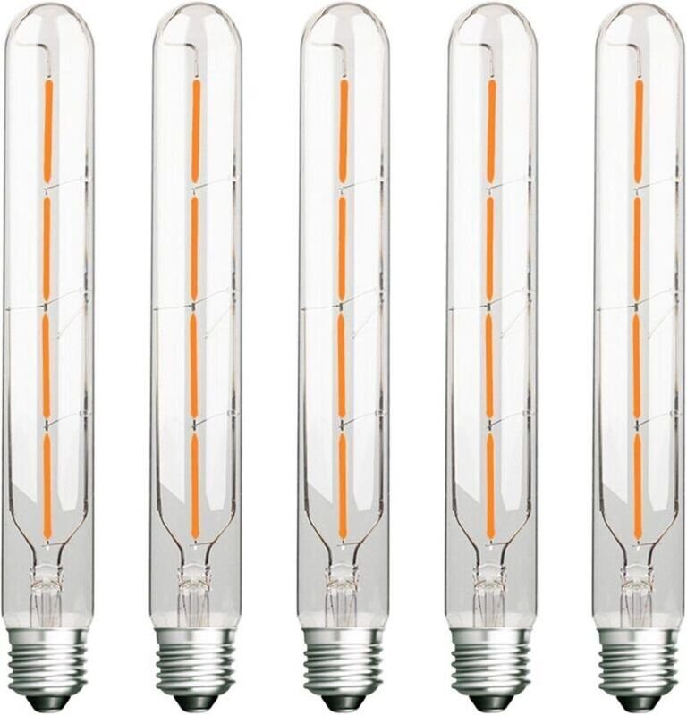 5er-Pack LED-Röhrenlampen (Edison-Fassung), 4 W (entspricht 40 W Glühlampe), E27-Sockel, warmweiß (2700 K), 400 lm, Klar...