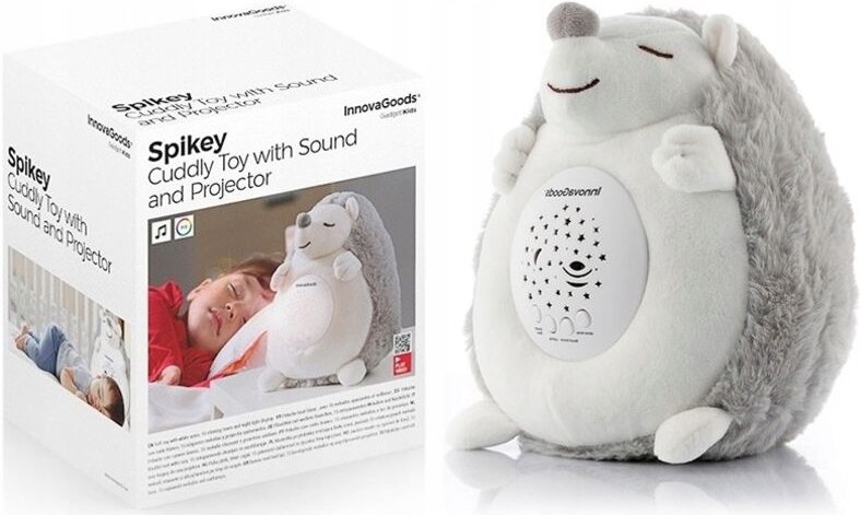 Innovagoods - Plüsch-Igel mit weißem Rauschen und Nachtlicht-Projektor Spikey