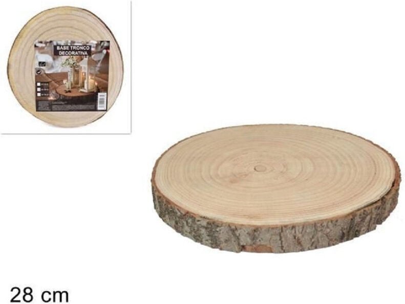 Trade Shop Traesio - Trade Shop - Dekoscheibe aus Naturholz für Baumstamm, Durchmesser 28 cm, rund -