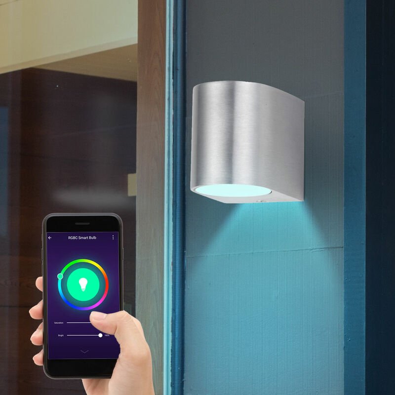 Smart Wand Leuchte Alexa Google Garten Down Strahler Lampe dimmbar App Sprach Handy Steuerung inkl. rgb led Leuchtmittel