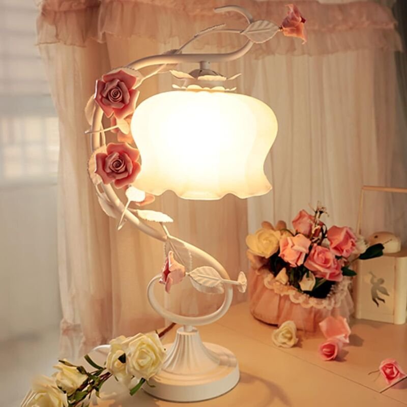 Tischlampe Nachttischlampe Modernes Design Schöne handgefertigte Keramik Rosa Tischlampe mit LED