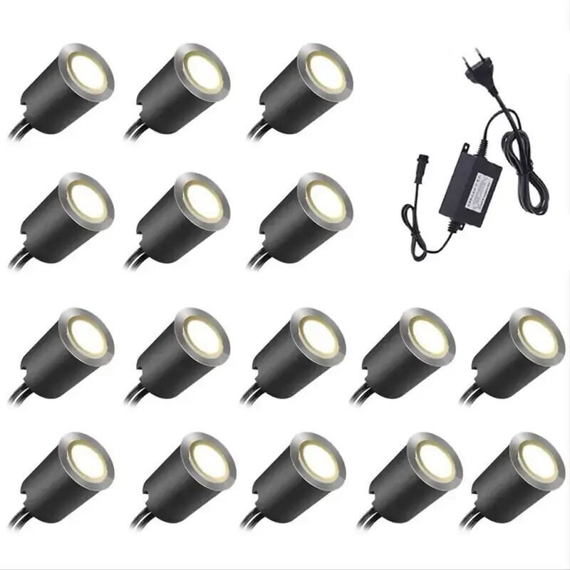 Einbau-Außenstrahler, IP67 Mini-LED-Strahler ø32mm, Einbau-Außenstrahler für Holzterrasse, Schwimmbad, Garten, Treppe, H...