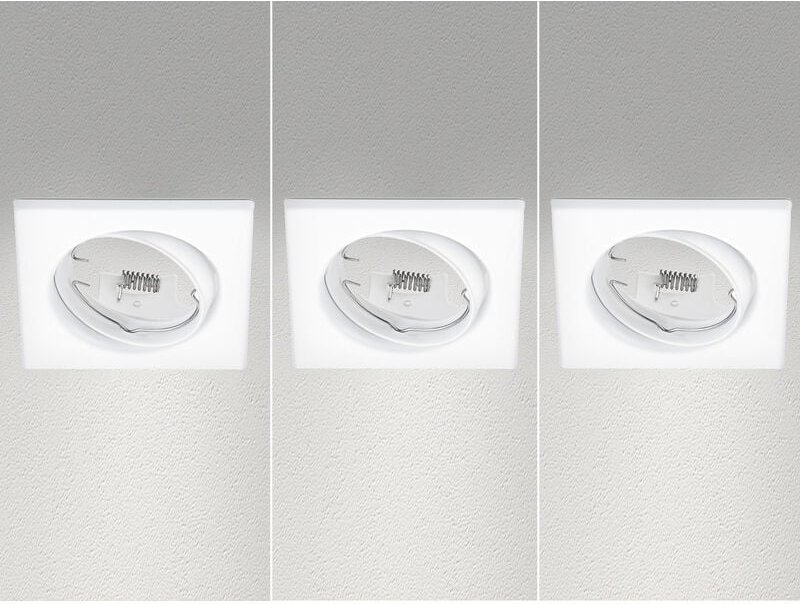 Trio - Eckige Einbaustrahler Decke jura 3er Set schwenkbar Weiß matt GU10