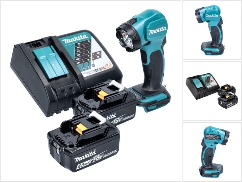 Deadml 815 rm led Akku Handleuchte 14,4 - 18 v 160 lm + 2x Akku 4,0 Ah + Ladegerät - Makita