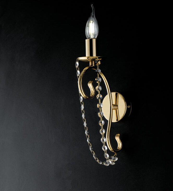 Bonetti Illumina - Magda - Wandleuchte aus goldenem Eisen 1 Licht L.8 - P.15 - BL146-AP1-OR