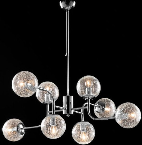 Ikarus – Aufhängung aus poliertem Chrom-Eisen, 8 Leuchten x 93 – Ø93 – BL213-8-CR - Bonetti Illumina