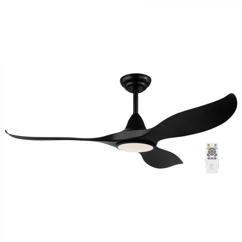 Deckenventilator Cirali 52, 3 Flügel Ventilator mit Beleuchtung und Fernbedienung, Sommer Winter Betrieb, warmweiß - kal...