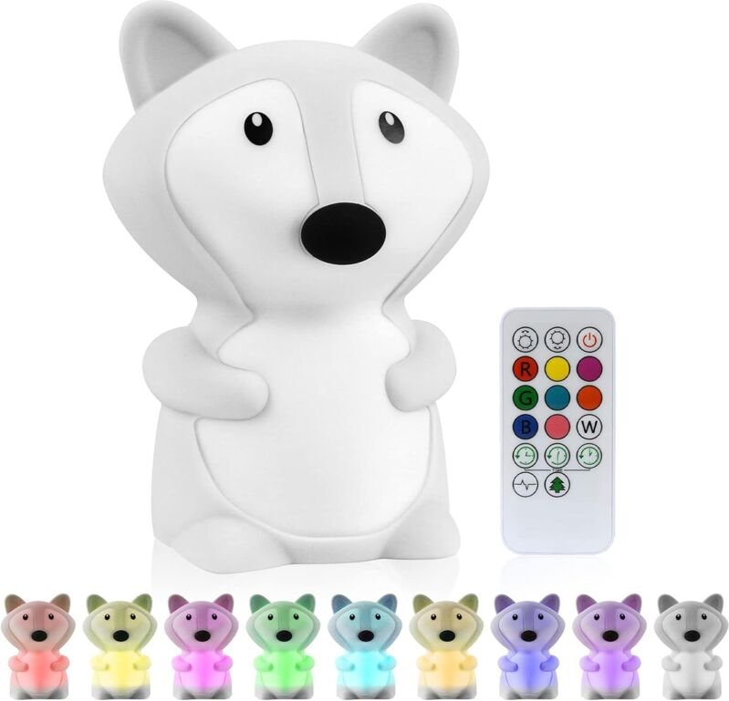 Nachtlicht für Kinder, Baby-Bettlampe mit Fernbedienung und Touch-Steuerung, wiederaufladbar, LED-Kinderzimmerlampe mit ...