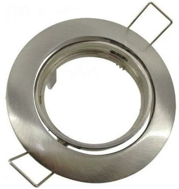 FAI - Verstellbarer einbaustrahler mit runden federn gu10/gu5.3 anschluss in metallfarbe satinchrom 0462/sa