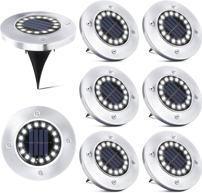 16 LED-Solarleuchte für den Außenbereich – 8 Stück Solar-Spotlight für den Garten, wasserdichte Straßenlaterne für Gehwe...