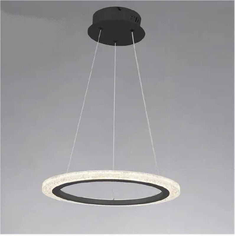 Trade Shop - 36 watt led pendelleuchte circle ring schwarz kristall effekt 31937 -