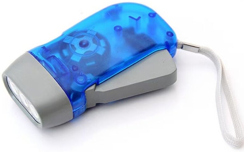 3 LED Dynamo-Taschenlampe - Blau