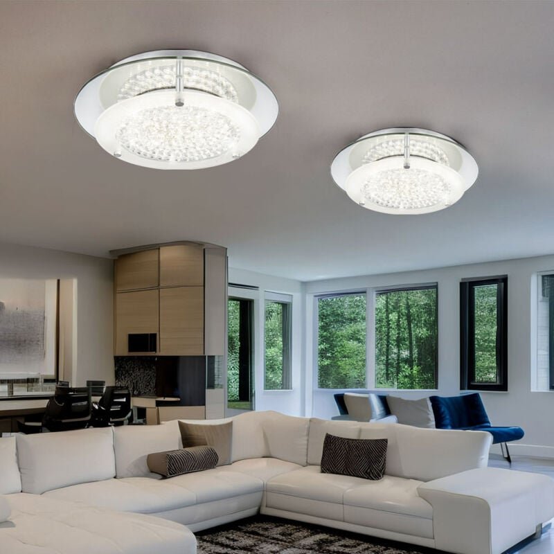Globo Lighting - Deckenleuchte Wohnzimmerleuchte Schlafzimmerlampe Küchenleuchte Esszimmerlampe, Chrom Kristalle klar, l...