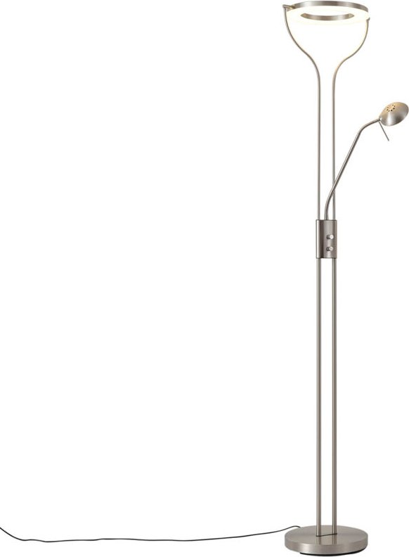Moderne Stehleuchte Stahl mit Lesearm inkl. led und Dimmer - Divo