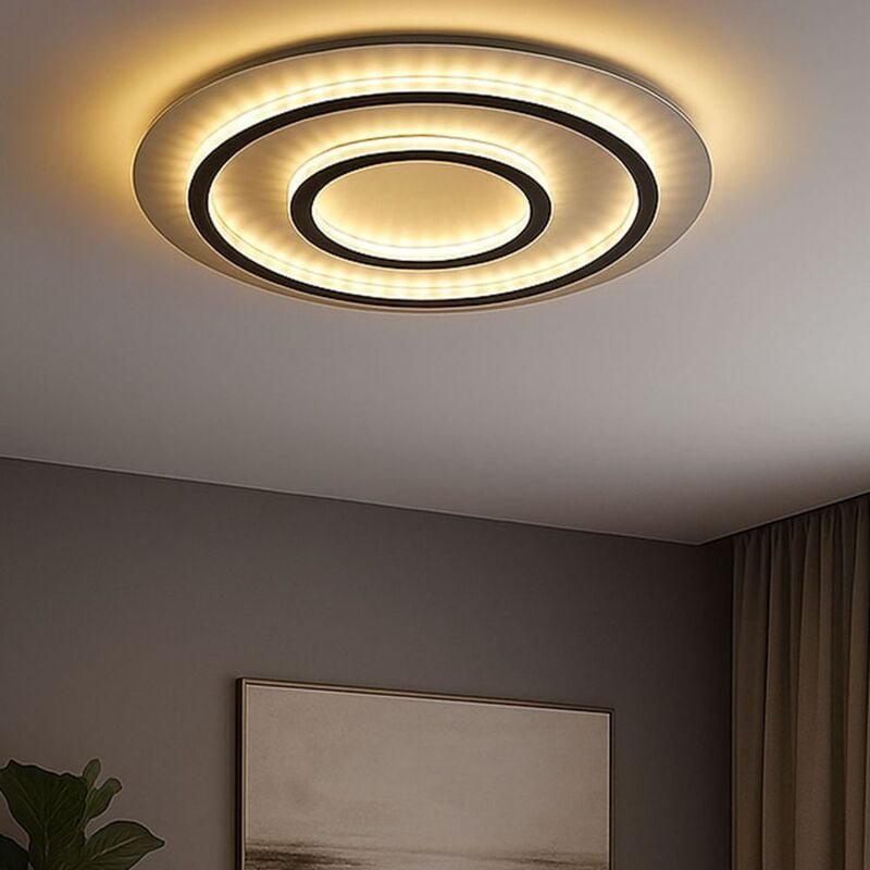 Globo Lighting - led Deckenlampe dimmbar mit Fernbedienung Kristall Deckenleuchte schwarz gold Wohnzimmerlampe, Farbwech...