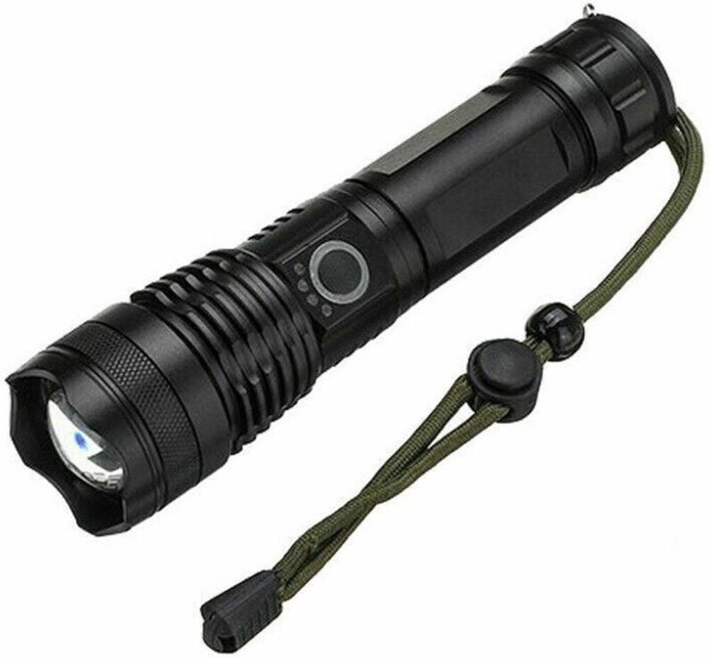 Thumbnail - Trade Shop Traesio - Trade Shop - taktische/militärische taschenlampe cree T6 led wiederaufladbar zoom doppelakku A90-P5...