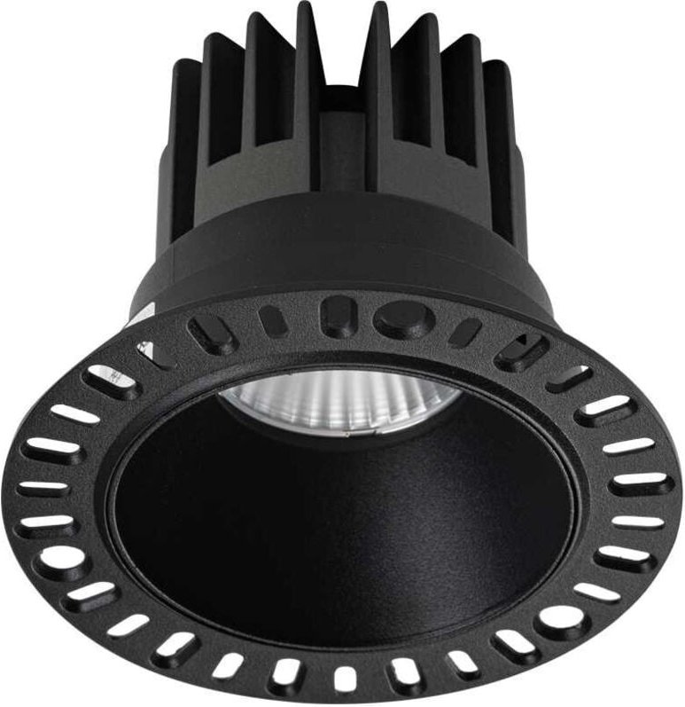 Ideal Lux - game Integriertes, randloses, rundes LED-Einbau-Downlight, Schwarz, 1100 lm, 3000 k