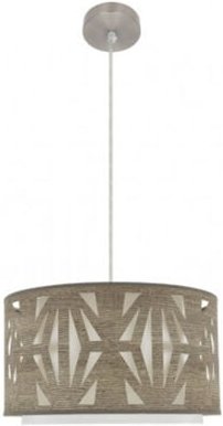 Fabrilamp - Nickel/Holz Pendelleuchte grau Modell Katerina 1xE27 Dimmbar