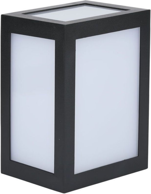 12W quadratische LED-Laternen-Wandleuchte, Schwarz, Naturweiß, IP65 - V-tac