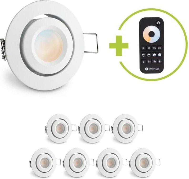 Einbaustrahler Mini schwenkbar Matera 3W CCT IP44 - Farbe: weiß - Anzahl: 8x