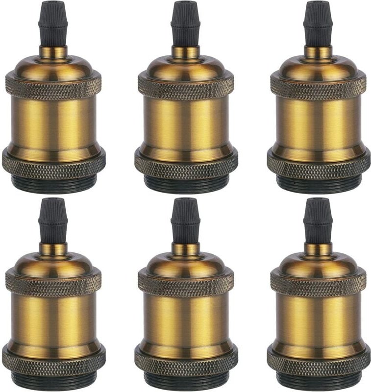 CCYKXA Stück Vintage E27 Lampenfassungen, massive Keramikadapter, Glühbirnenfassungen, Keramik-Lampenhalteradapter, Alum...