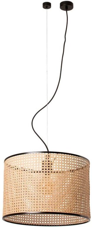 Mambo Hängelampe schwarz/rattan ø450 64314-49