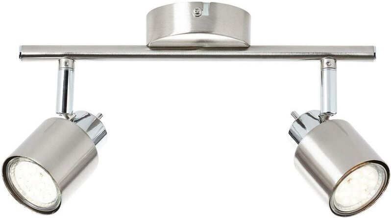 Brilliant - Lampe Andres Spotrohr 2flg nickel/chrom 2x PAR51, GU10, 10W, geeignet für Reflektorlampen (nicht enthalten) ...