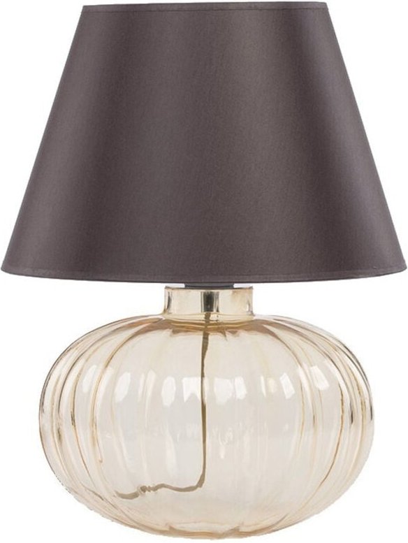 TK Boudoar Tischlampe mit rundem konischem Schirm Braun 1xE27