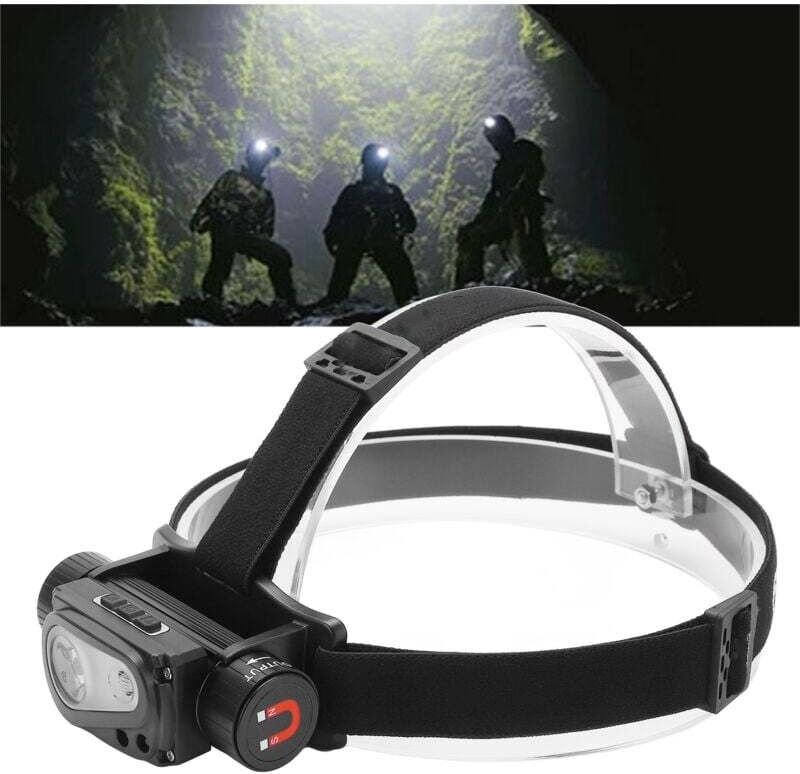 USB wiederaufladbare LED-Stirnlampe, Induktions-Stirnlampe für Outdoor-Camping, Laufen, Radfahren, Angeln, DUBUNS