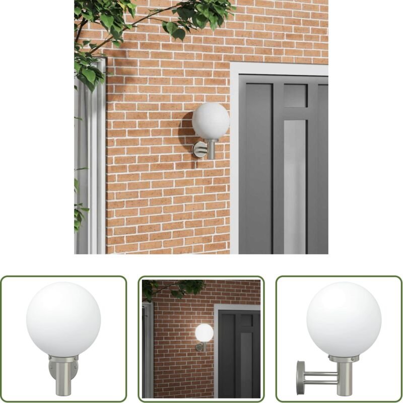 vidaXL Edelstahl Lampe - Außenwandleuchte Silber 28 x 25 x 38 cm Edelstahl und Plastik