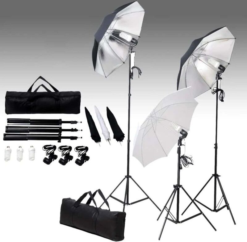 Fotostudio-Beleuchtung Set 24 Watt mit Stativen & Schirmen Vidaxl
