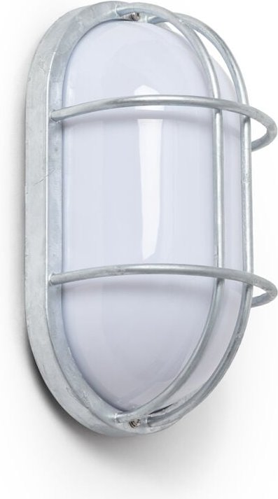 Efectoled - Deckenleuchte Oval für den Außenbereich260x146 mm Hublot Fjord Verzinkter Stahl Silber