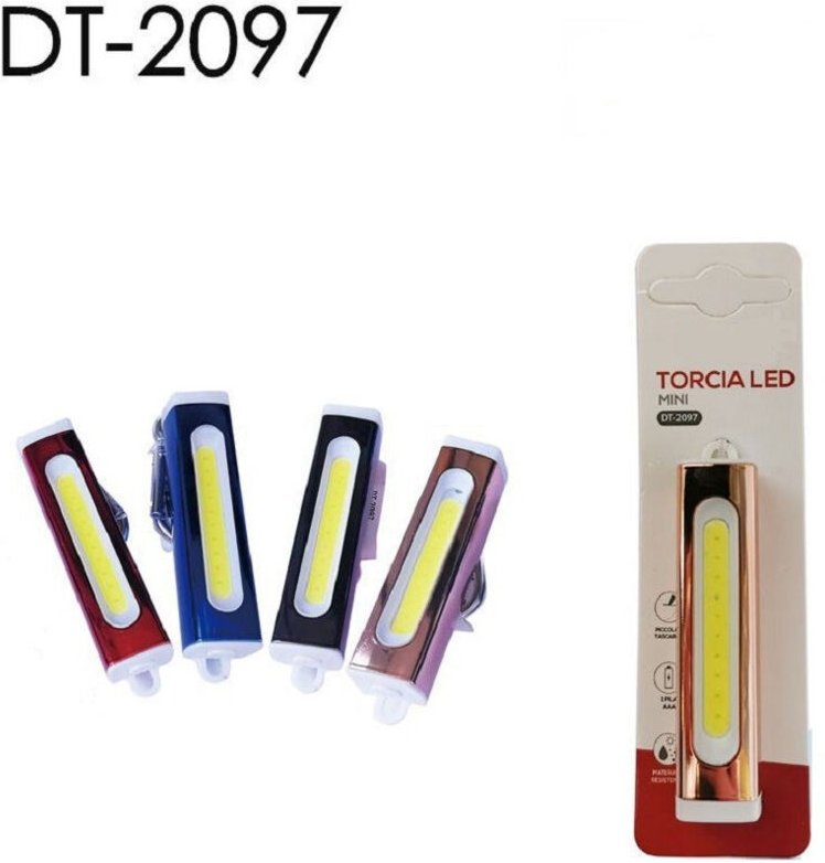 Trade Shop Traesio - Trade Shop - mini torcia led cob in alluminiatoren tascabile IP20 vari colours DT-2097 -