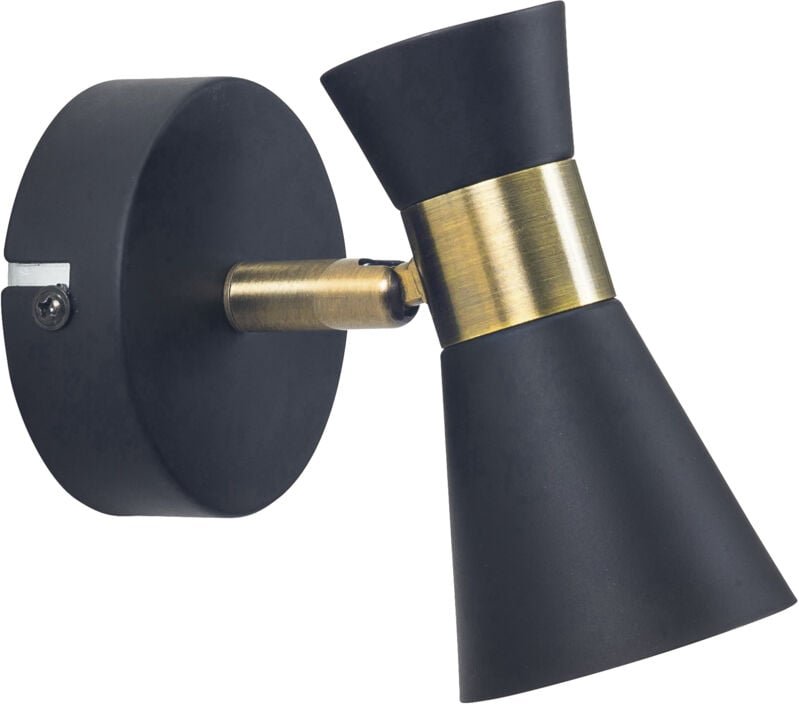 Eufo schwarze Wandleuchte mit goldenem Finish für GU10-Glühbirne